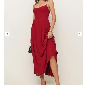 Reformation Jaelyn Dress Red - Size 8